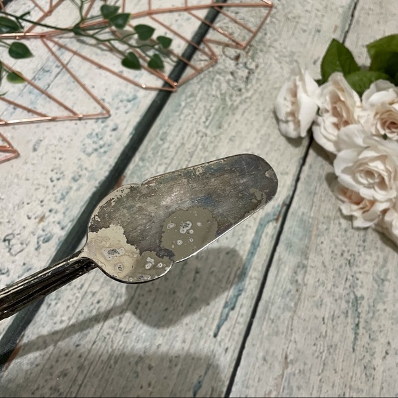 Vintage silver plated pie cake serving knife food tongs pastry entertain utensil - Picture 5 of 8